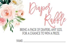 Baby Shower Pink Bouquet EB Diaper Raffle: Baby Shower Pink Bouquet EB Invitation