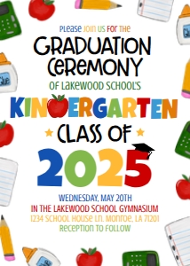 Graduation Kindergarten Supply Border design preview