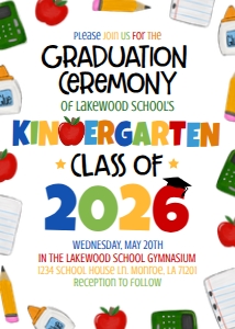 Graduation Kindergarten Supply Border 2026: Graduation Kindergarten Supply Border
