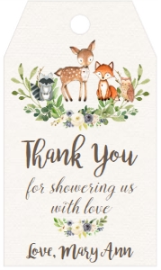 Baby Shower Woodland Blue Favor Tag: Baby Shower Woodland Kit Blue 562093449