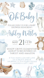 Baby Shower Baby Boy Onesie Version B Border Text Invite: Baby Shower Baby Boy Onesie Version B Border