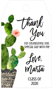 Graduation Cactus Favor Tag: Graduation Cactus Invite