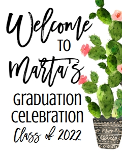 Graduation Cactus Welcome Sign: Graduation Cactus Invite