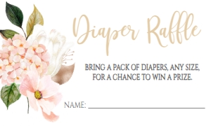 Baby Shower Pink Geo Blush Floral Diaper Raffle: Baby Shower Pink Blush Floral Frame Invitation