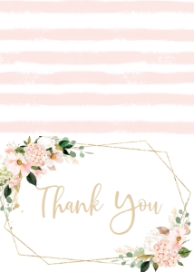 Baby Shower Pink Geo Blush Floral Thank You: Baby Shower Pink Geo Blush Floral Invitation