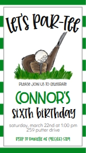 Birthday Golf PT1 Text Invite: Birthday Golf PT1
