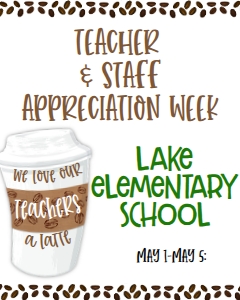 School Teacher Appreciation Latte Sign 8x10: School Teacher Appreciation Week Latte