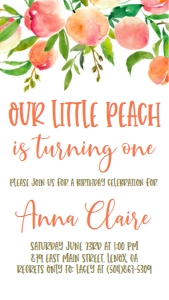 Birthday Peaches Text Invite: Birthday Peaches