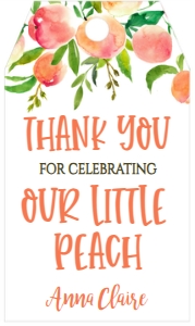 Birthday Peaches Favor Tag: Birthday Peaches