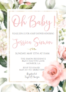 Baby Shower Pink Blush Floral Invitation SC2: Baby Shower Pink Blush Floral Invitation SC2