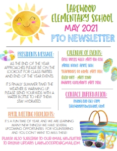 School Teacher PTO Newsletter 9.1 Summer: School Teacher PTO Newsletter Summer