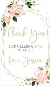 Baby Shower Pink Geo Blush Floral Favor Tag: Baby Shower Pink Geo Blush Floral Invitation