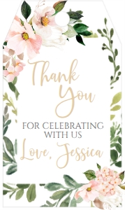 Baby Shower Pink Blush Floral Frame Favor Tag: Bridal Shower Pink Blush Floral Frame Invitation
