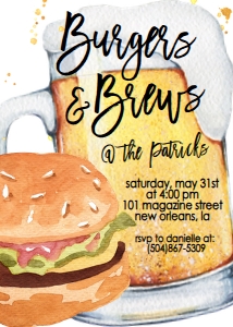 Burgers and Brews Invitation design preview