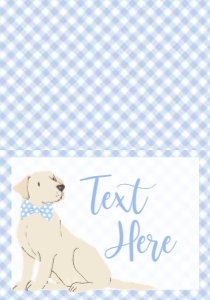 Baby Shower Dog Blue Gingham Lab Food Tent: Baby Shower Blue Gingham Lab