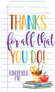 School Tag Supplies Notebook Thank You design preview