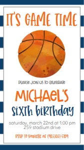 Birthday Basketball BBall1 Text Invite: Birthday Basketball BBALL1