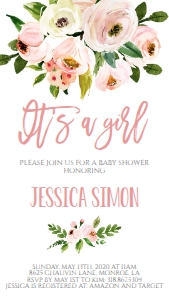 Baby Shower Pink Bouquet Text Invite: Baby Shower Pink Bouquet Invitation 633251272