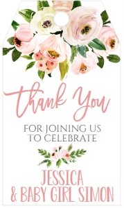 Baby Shower Pink Bouquet Favor Tag: Baby Shower Pink Bouquet Invitation 633251272