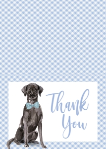 Baby Shower Dog Blue Watercolor Black Lab Thank You: Baby Shower Dog Blue Watercolor Black Lab