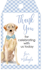 Baby Shower Dog Blue Watercolor Yellow Lab Oh Boy Favor Tag: Baby Shower Dog Blue Watercolor Yellow Lab Oh Boy