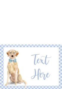 Baby Shower Dog Blue Watercolor Yellow Lab Oh Boy Food Tent Single Page: Baby Shower Dog Blue Watercolor Yellow Lab Oh Boy