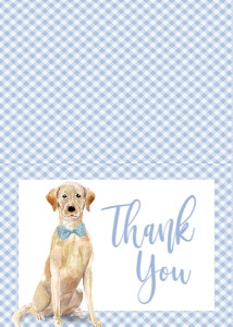 Baby Shower Dog Blue Watercolor Yellow Lab Oh Boy Thank You: Baby Shower Dog Blue Watercolor Yellow Lab Oh Boy