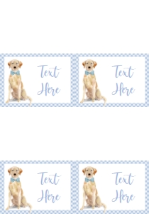 Baby Shower Dog Blue Watercolor Yellow Lab Oh Boy Food Tent Full Page: Baby Shower Dog Blue Watercolor Yellow Lab Oh Boy