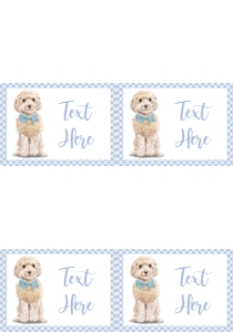Baby Shower Dog Blue Watercolor Cockapoo Oh Boy Food Tent Full Page: Baby Shower Dog Blue Watercolor Cockapoo Oh Boy