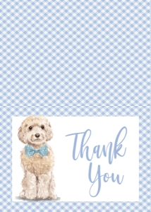 Baby Shower Dog Blue Watercolor Cockapoo Oh Boy Thank You: Baby Shower Dog Blue Watercolor Cockapoo Oh Boy