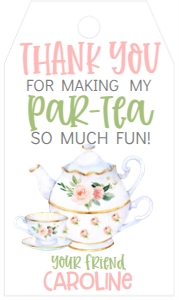 Birthday Par-Tea BPTEA2 Favor Tag: Birthday Par-Tea BPTEA2