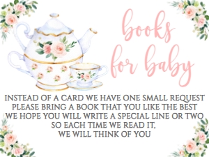 Baby Shower Tea Brewing Pink Floral BPTEA2 Book Card: Baby Shower Tea Brewing Pink Floral BPTEA2