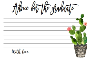 Graduation Advice Card Cactus: Graduation Cactus Invite