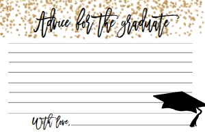 Graduation Gold Confetti Advice Card: Graduation Party Foil Balloon Class of 2023 Gold Confetti