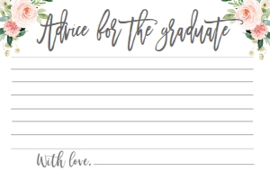 Graduation Advice Card Pink Floral: Graduation Foil Balloon Gold Pink Floral GRAD
