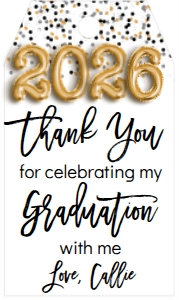 Graduation Party Foil Balloon 2026 Grad Party Confetti Favor Tag: Graduation Grad Party Confetti