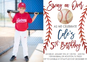 Birthday Baseball Photo Invite: Birthday Baseball