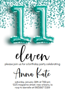 Birthday Foil Balloon Aqua ANY AGE design preview