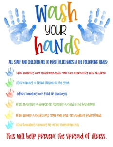 School Teacher Wash Your Hands Sign 8.5x11 design preview