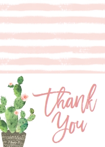 Couples Shower Cactus Taco Bout Love Floral Thank You: Couples Shower Cactus Taco Bout Love Floral