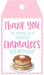Birthday Pancakes and Pajamas Pink 2 Favor Tag: Birthday Pancakes and Pajamas Pink 2