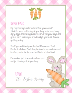 Easter Bunny Letter Pink Gingham V2 design preview