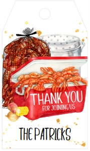 Crawfish Boil Ice Chest Favor Tag: Crawfish Boil Ice Chest