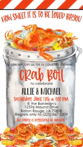 Crab Boil Pot Loved Bayou Text Invite: Crab Boil Pot Loved Bayou
