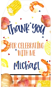 Shrimp Boil Frame Favor Tag: Shrimp Boil Frame Birthday Invite