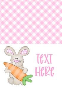 Birthday Easter Bunny Pink w Carrot Food Tent: Birthday Easter Bunny Pink w Carrot