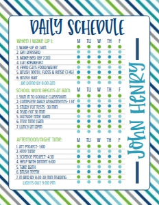 Daily Schedule Stripe Blues: Daily Schedule Stripe Blues