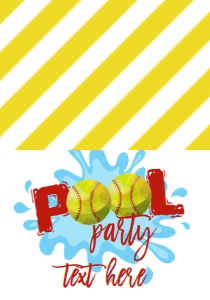 Birthday Softball Pool Party Food Tent Single Page: Birthday Softball Pool Party