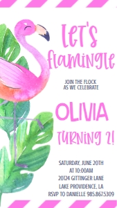 Birthday Flamingo birthday Text Invite: Birthday Flamingo birthday