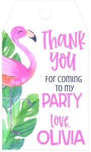 Birthday Flamingo birthday Favor Tag: Birthday Flamingo birthday
